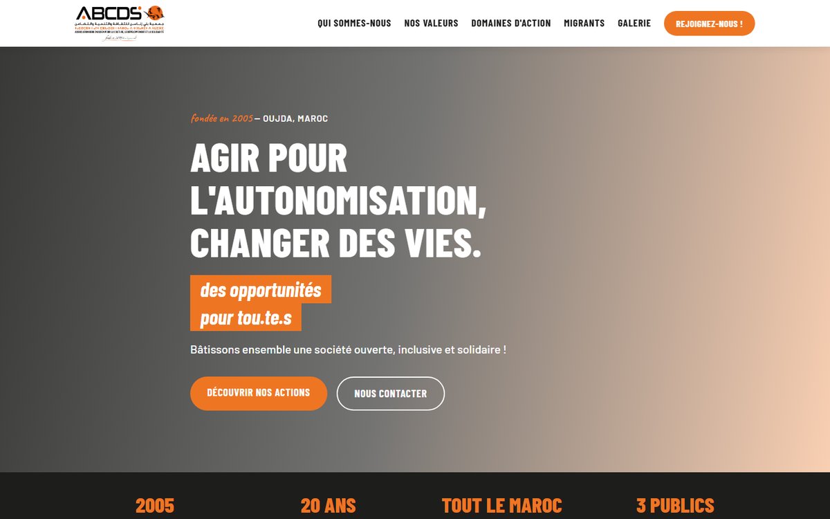 ABCDS Maroc non-profit website